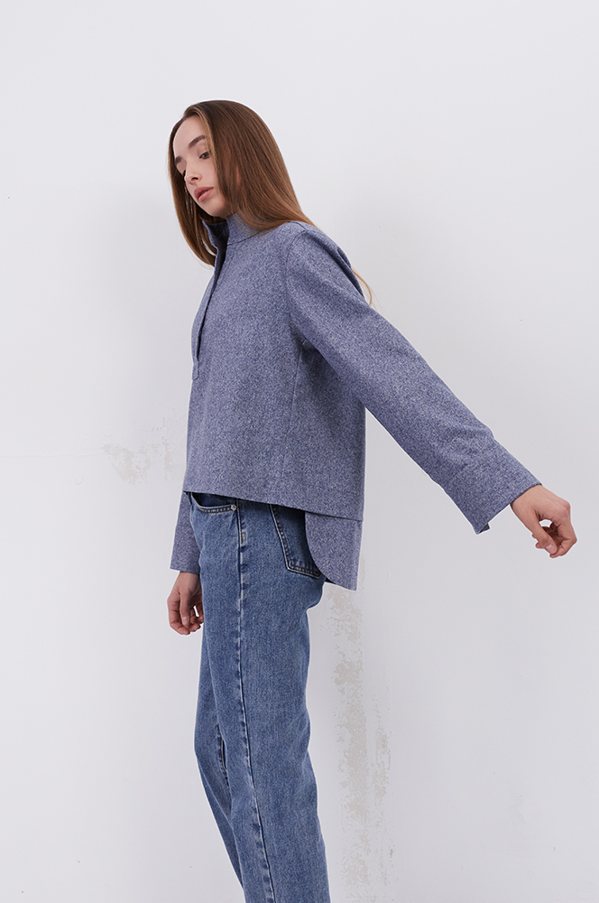 Сорочка поло меланж блакитний (Р 144)